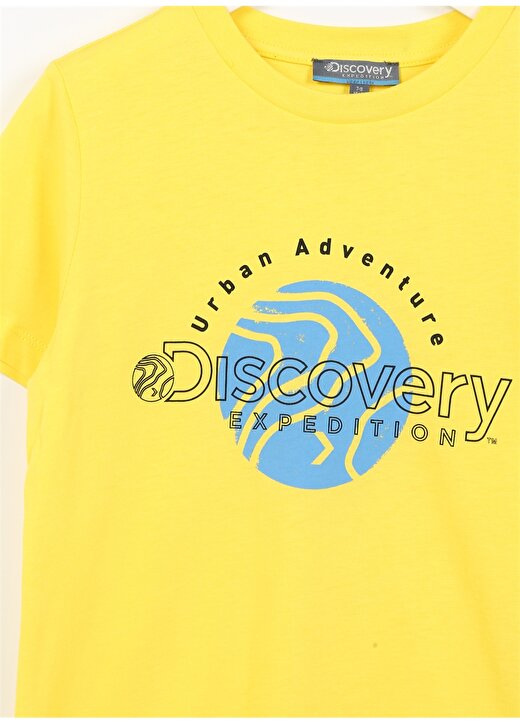 Discovery Expedition Sarı Erkek Çocuk Bisiklet Yaka Düşük Omuzlu Baskılı T-Shirt JACK BOY 3