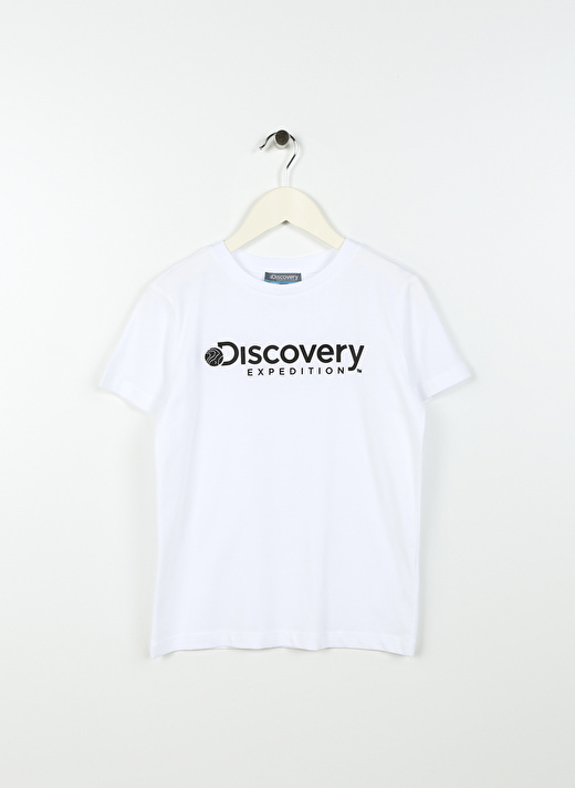 Discovery Expedition Beyaz Erkek Çocuk Bisiklet Yaka Kısa Kollu Baskılı T-Shirt ROGERS BOY   1