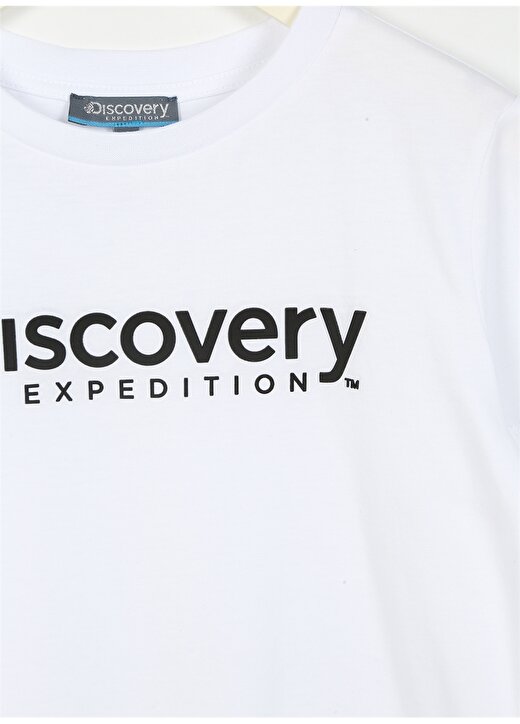 Discovery Expedition Beyaz Erkek Çocuk Bisiklet Yaka Kısa Kollu Baskılı T-Shirt ROGERS BOY 3