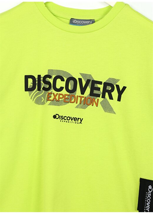Discovery Expedition Neon Yeşil Erkek Çocuk Bisiklet Yaka Kısa Kollu Baskılı T-Shirt HELLO BOY 3