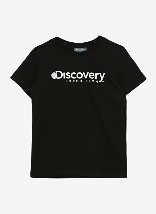 Discovery Expedition Siyah Erkek Çocuk Bisiklet Yaka Baskılı T-Shirt ROGERS BOY  1