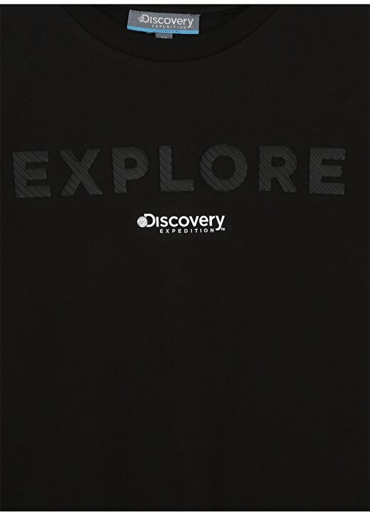 Discovery Expedition Siyah Erkek Çocuk Bisiklet Yaka Kısa Kollu Baskılı T-Shirt TOR BOY 3
