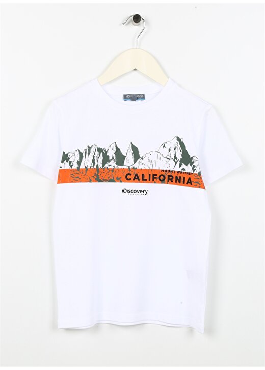 Discovery Expedition Beyaz Erkek Çocuk Bisiklet Yaka Kısa Kollu Baskılı T-Shirt CALIFORNIA BOY 1
