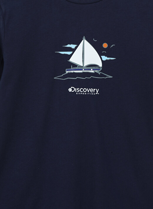 Discovery Expedition Lacivert Erkek Çocuk Bisiklet Yaka Kısa Kollu Baskılı T-Shirt YELKENBOY   3