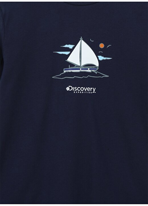 Discovery Expedition Lacivert Erkek Çocuk Bisiklet Yaka Kısa Kollu Baskılı T-Shirt YELKENBOY 3