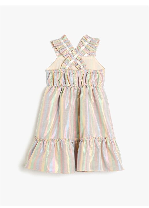 Koton Pembe Kız Çocuk V Yaka Askılı Elbise 3SKG80022AW 2