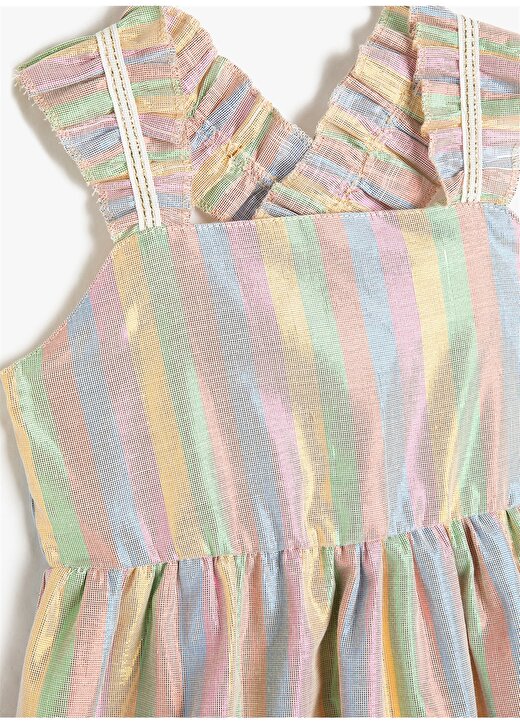 Koton Pembe Kız Çocuk V Yaka Askılı Elbise 3SKG80022AW 3