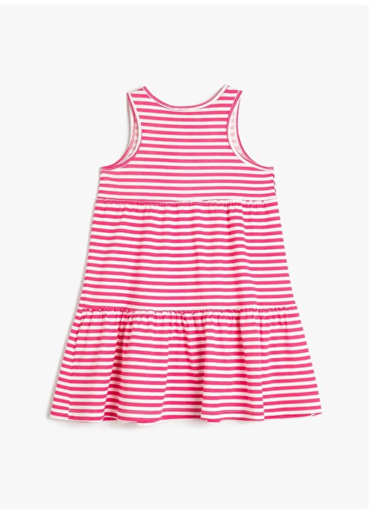 Koton Çizgili Pembe Kız Çocuk Diz Altı Elbise 3SKG80053AK 2