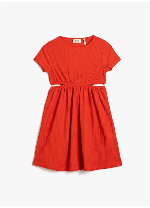 Koton Düz Kırmızı Kız Çocuk Diz Altı Elbise 3SKG80081AK 1