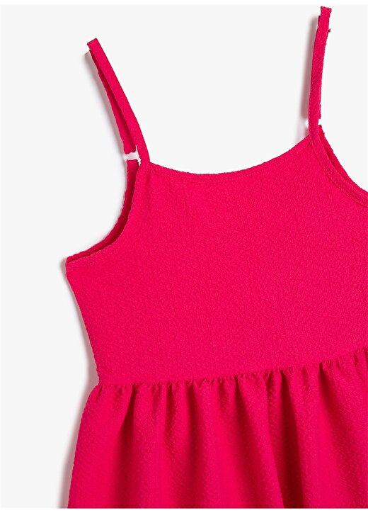 Koton Düz Pembe Kız Çocuk Diz Altı Elbise 3SKG80081AW 3