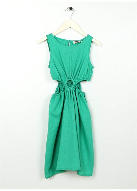 Koton Düz Yeşil Kız Çocuk Diz Altı Elbise 3SKG80076AW 1