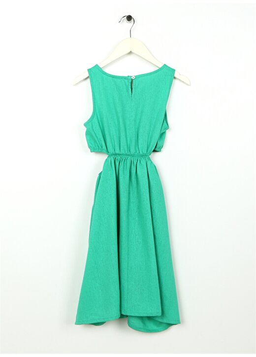 Koton Düz Yeşil Kız Çocuk Diz Altı Elbise 3SKG80076AW 2