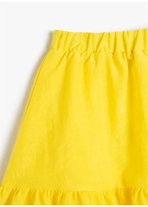 Koton Sarı Kız Çocuk Kısa Desenli Etek 3SKG70036AW 3
