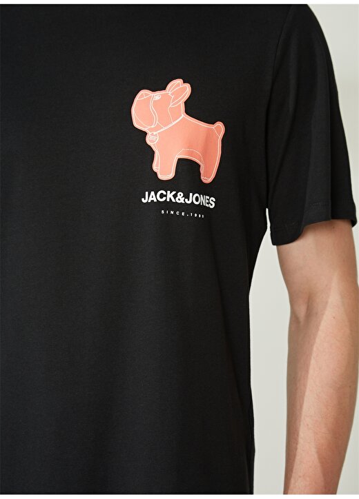 Jack & Jones Bisiklet Yaka Düz Siyah Erkek T-Shirt JORCREW TEE SS CREW NECK FST 4