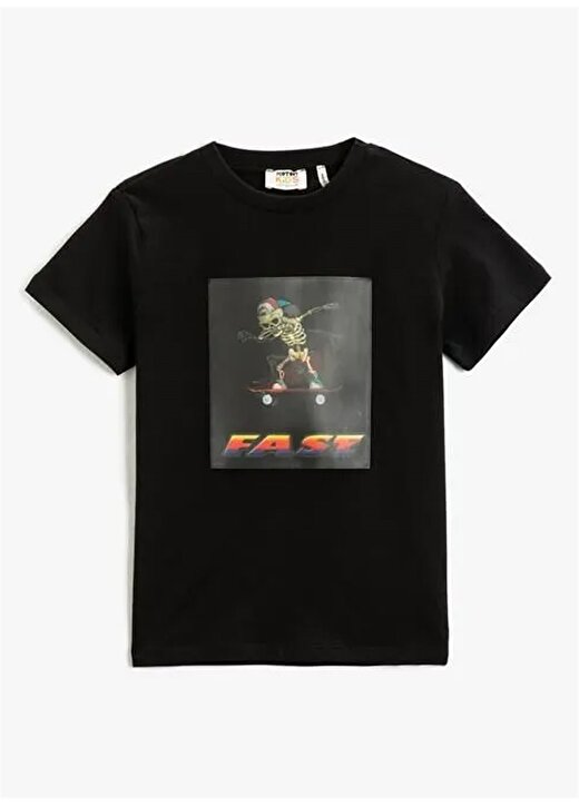 Koton Baskılı Siyah Erkek Çocuk T-Shirt 3SKB10204TK 1
