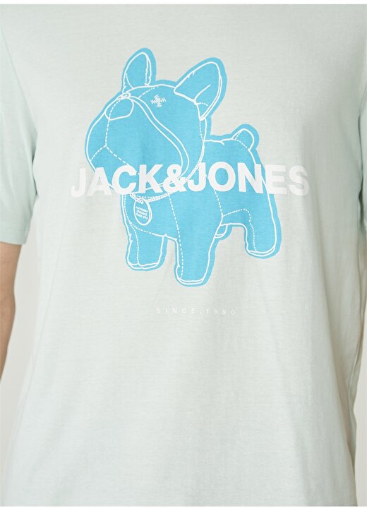 Jack & Jones Bisiklet Yaka Düz Açık Mavi Erkek T-Shirt JORCREW TEE SS CREW NECK FST 4