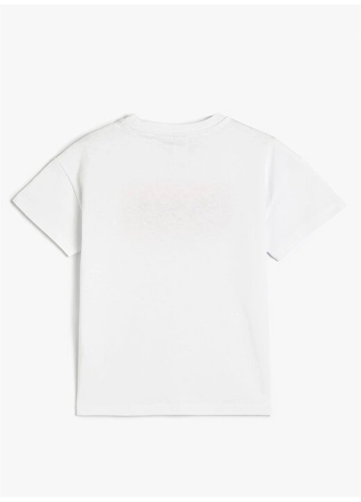 Koton Payetli Beyaz Erkek Çocuk T-Shirt 3SKB10243TK 2