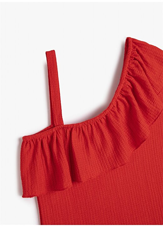 Koton Düz Kırmızı Kız Çocuk T-Shirt 3SKG10140AK 3