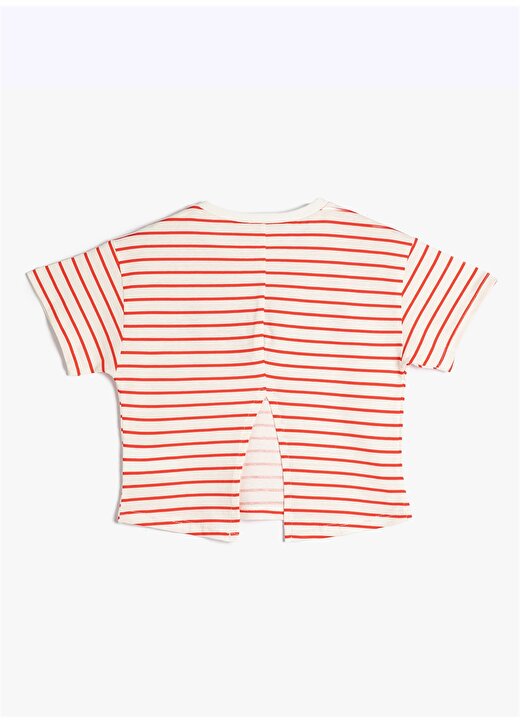 Koton Çizgili Kırmızı Kız Çocuk T-Shirt 3SKG10109AK 2