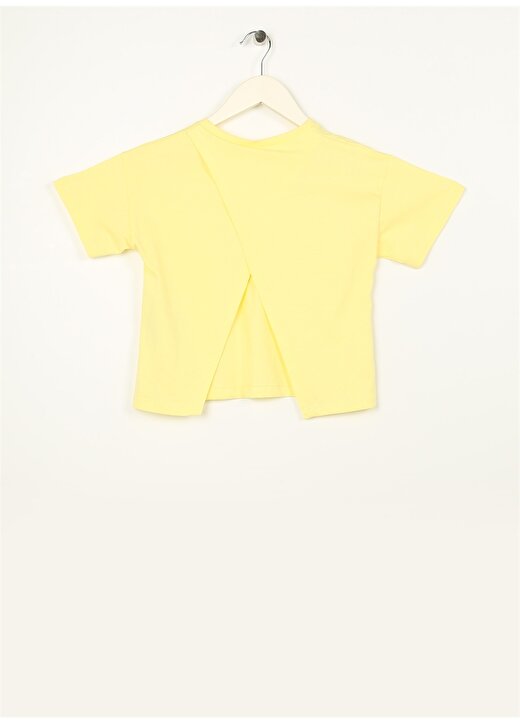 Koton Sarı Kız Çocuk Bisiklet Yaka Kısa Kollu Düz T-Shirt 3SKG10123AK 2