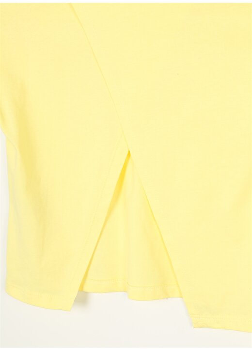 Koton Sarı Kız Çocuk Bisiklet Yaka Kısa Kollu Düz T-Shirt 3SKG10123AK 3