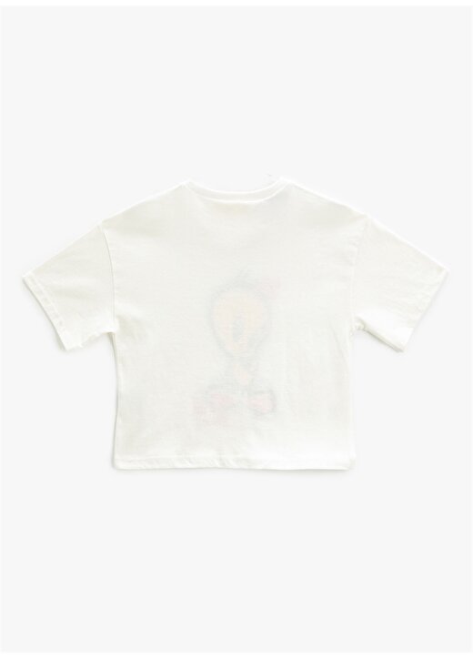 Koton Baskılı Ekru Kız Çocuk T-Shirt 3SKG10169AK 2