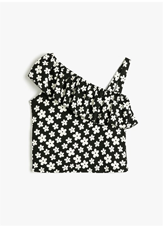 Koton Desenli Siyah Kız Çocuk T-Shirt 3SKG10191AK 2