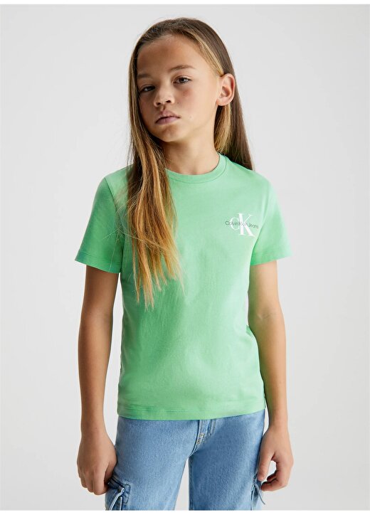 Calvin Klein Düz Erkek Çocuk Yeşil Sweatshırt IB0IB01231L1C 1