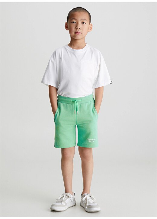Calvin Klein Yeşil Erkek Çocuk Şort 4