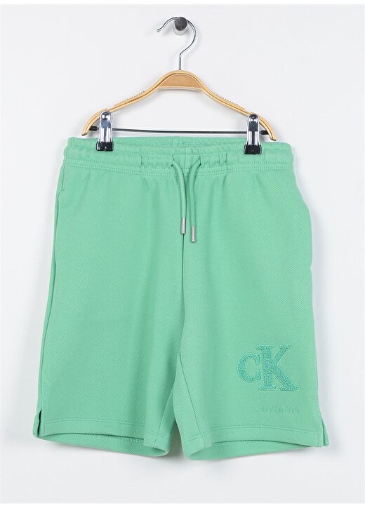 Calvin Klein Yeşil Erkek Çocuk Diz Üstü Baskılı Şort IB0IB01618L1C 1