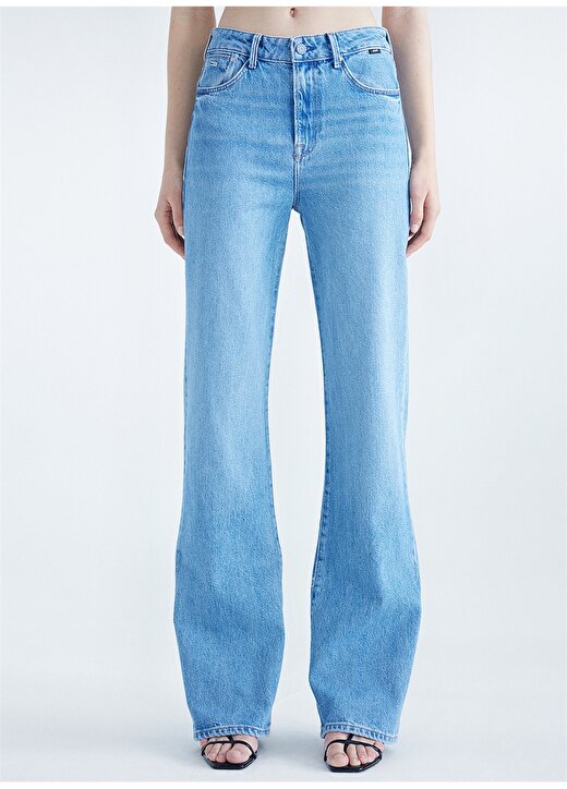 Mavi VICTORIA Mid Premium Yüksek Bel Geniş Paça Geniş Fit Mavi Kadın Denim Pantolon M101072-84197 3