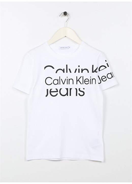 Calvin Klein Baskılı Beyaz Erkek Çocuk T-Shirt IB0IB01650YAF 1