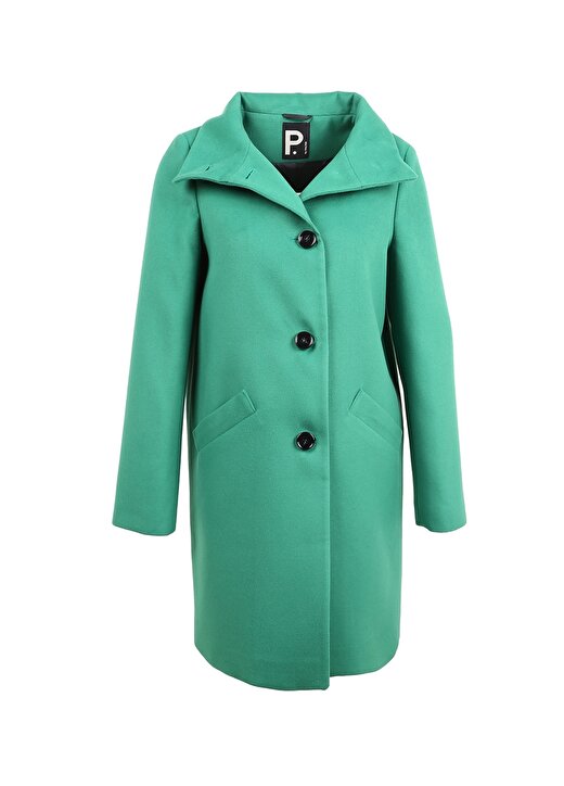 P By Paltoı Yeşil Kadın Kaban 3580 1