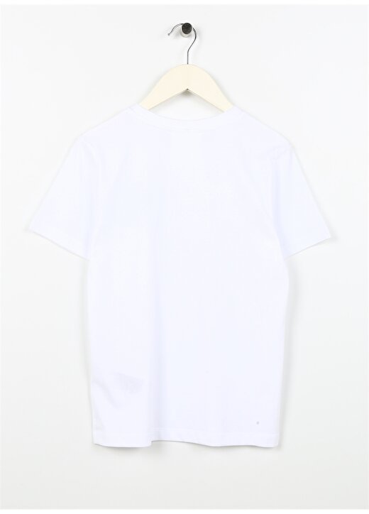 Calvin Klein Beyaz Erkek Çocuk Bisiklet Yaka Yarım Kollu Desenli T-Shirt IU0IU00488YAF 2