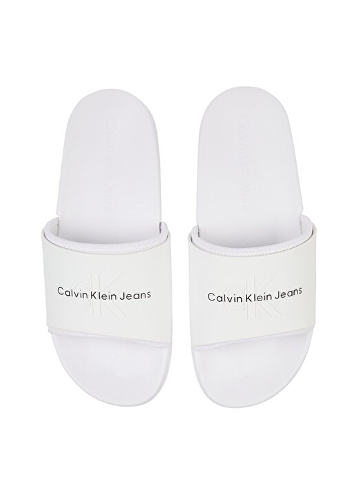 Calvin Klein Beyaz Erkek Plaj Terliği SLIDE MONOGRAM TPU 3