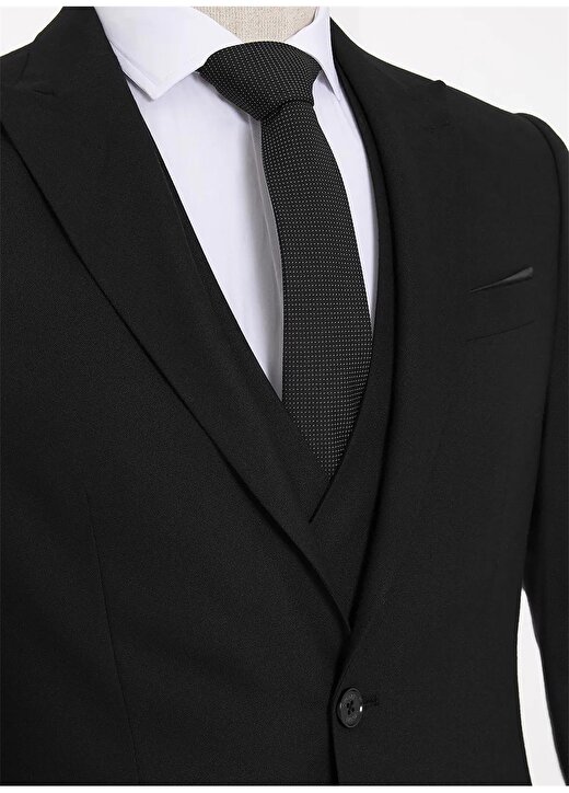 Süvari Normal Bel Slim Fit Siyah Erkek Takım Elbise TK1020000241 2