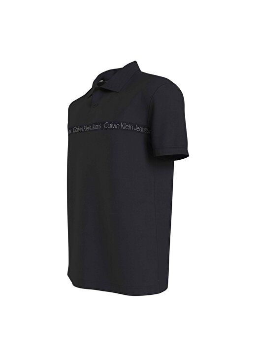 Calvin Klein Jeans Düz Siyah Erkek Polo T-Shirt J30J322856BEH_LOGO TAPE POLO 3