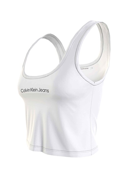 Calvin Klein Jeans Beyaz Kadın Bisiklet Yaka Kolsuz T-Shirts J20J221064YAF 3