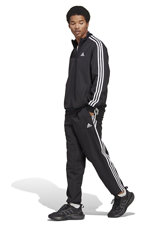 Adidas Siyah Erkek Dik Yaka Uzun Sweat Takım IC6750 M 3S WV TT TS 2