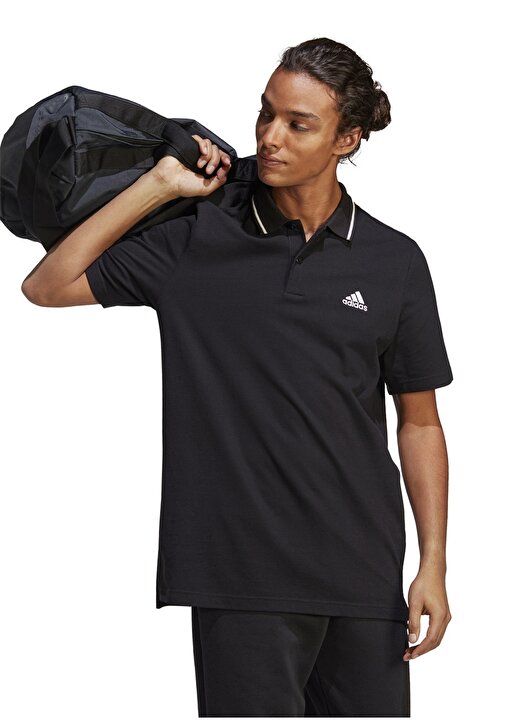 Adidas Dik Yaka Düz Siyah Erkek T-Shirt IC9314 M SL PQ PS 3