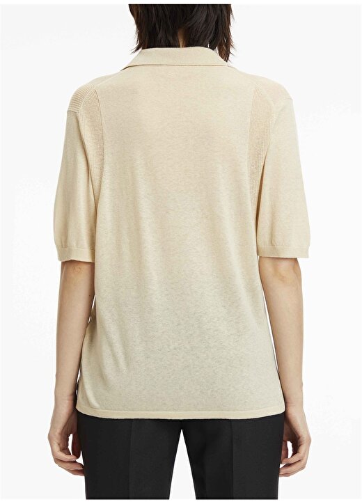 Calvin Klein Gömlek Yaka Bej Kadın T-Shirt K20K205268ACN 2
