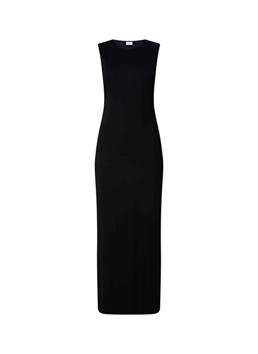 Calvin Klein Siyah Kadın Bisiklet Yaka Yazlık Uzun Elbise K20K205569BEH   3