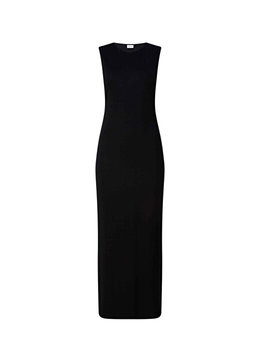 Calvin Klein Siyah Kadın Bisiklet Yaka Yazlık Uzun Elbise K20K205569BEH 3