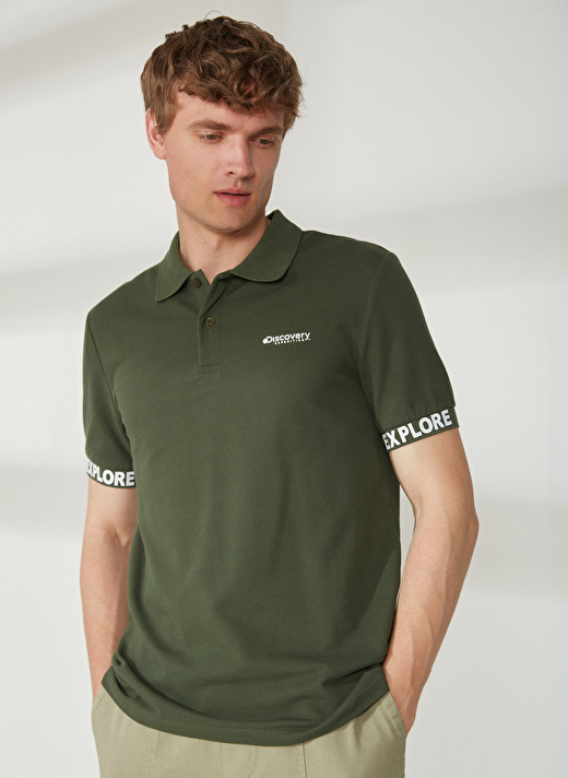 Discovery Expedition Polo Yaka Düz Haki Erkek T-Shirt DUK 3