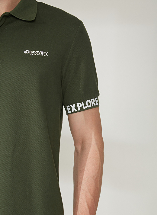 Discovery Expedition Polo Yaka Düz Haki Erkek T-Shirt DUK 4