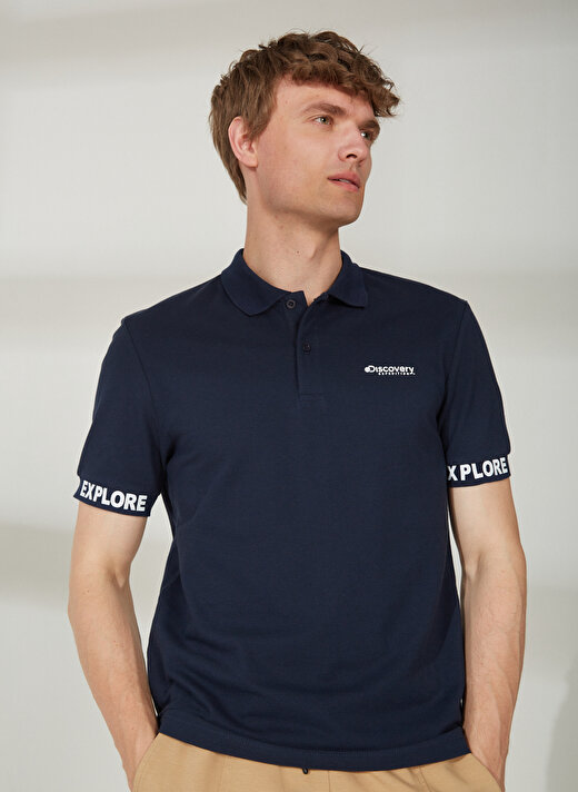 Discovery Expedition Polo Yaka Düz Lacivert Erkek T-Shirt DUK 1