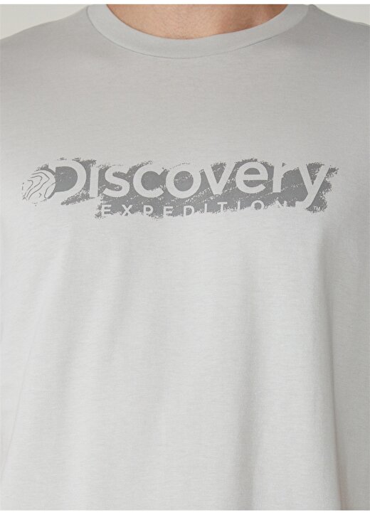 Discovery Expedition Bisiklet Yaka Baskılı Gri Erkek T-Shirt WILD 4
