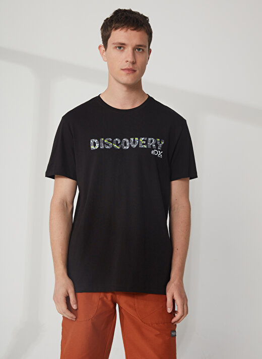 Discovery Expedition Bisiklet Yaka Baskılı Siyah Erkek T-Shirt HOLDEN 4