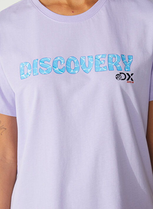 Discovery Expedition Bisiklet Yaka Baskılı Lila Kadın T-Shirt W-HOLDEN 4
