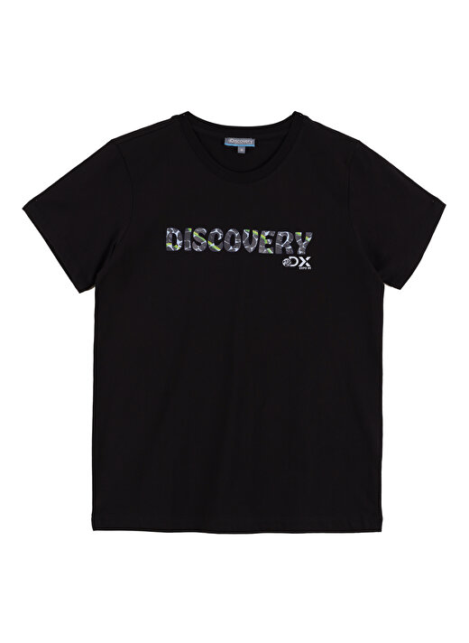 Discovery Expedition Bisiklet Yaka Baskılı Siyah Kadın T-Shirt W-HOLDEN 1